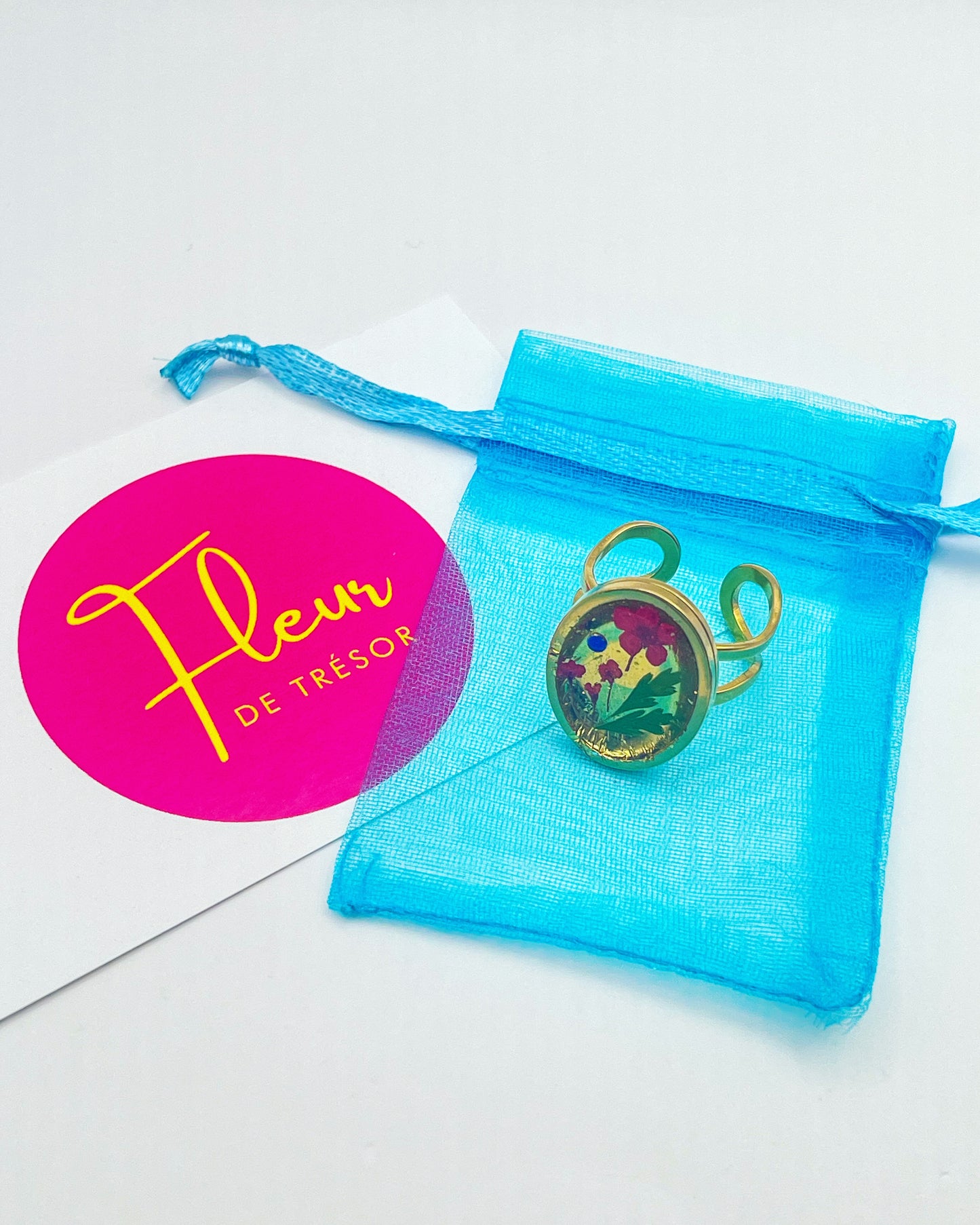 Cocktail disco ring with colourful sparkles in 16 or 20mm