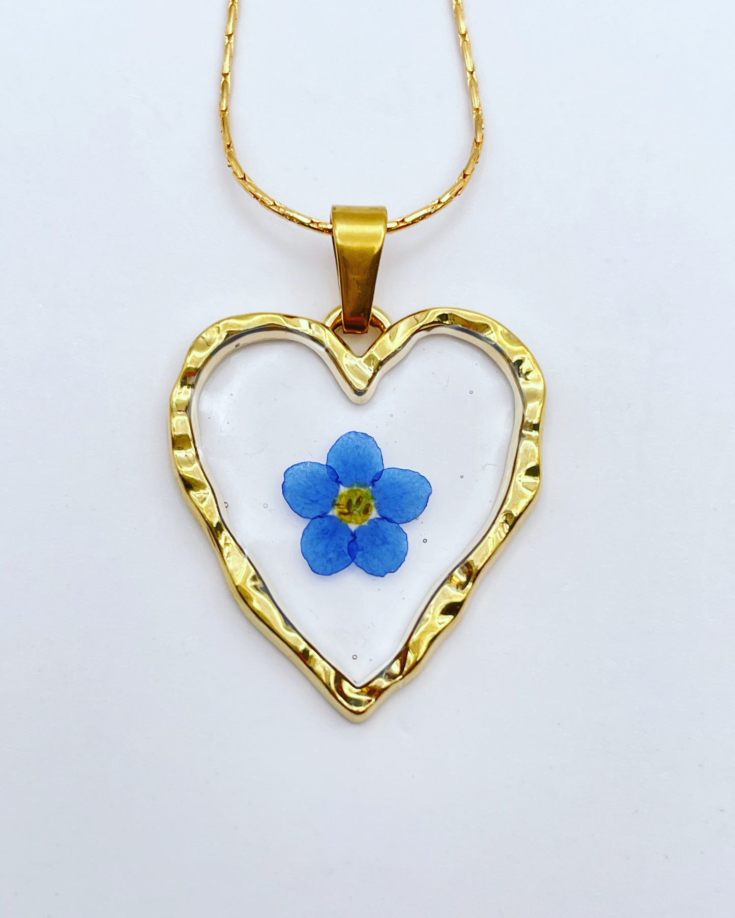 Bespoke customised heart pendant necklace with flowers