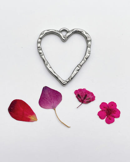 Bespoke customised heart pendant necklace with flowers