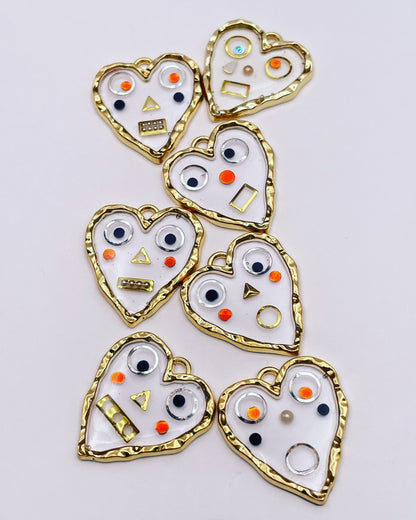Collier pendentif cœur robot mignon