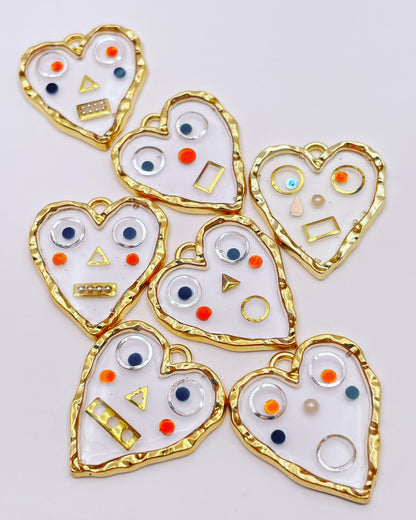 Boucles d'oreilles pendantes cœurs robots mignons