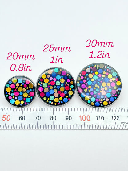Disko-Brosche/-Anstecker mit bunten Glitzerelementen