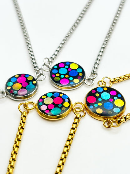 Collier pendentif Disco avec chaîne en taille micro, mini ou petite
