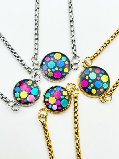 Collier pendentif Disco avec chaîne en taille micro, mini ou petite