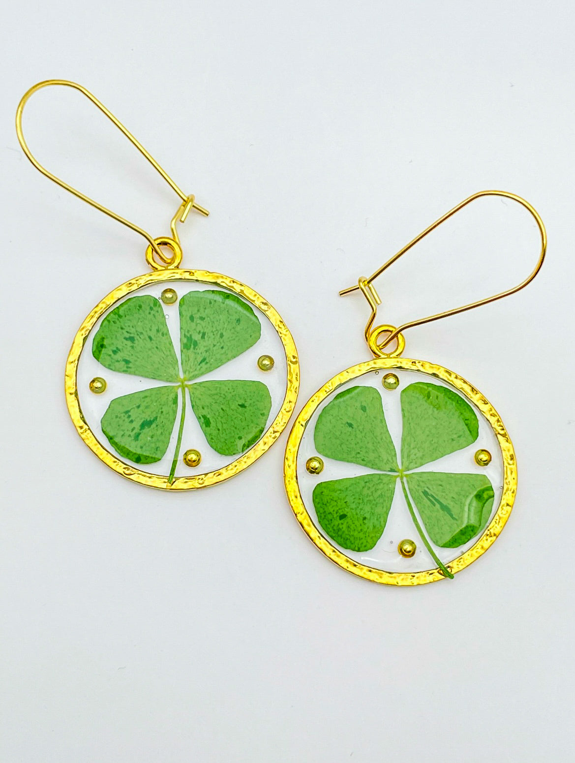 Four-leaf clover good luck earrings