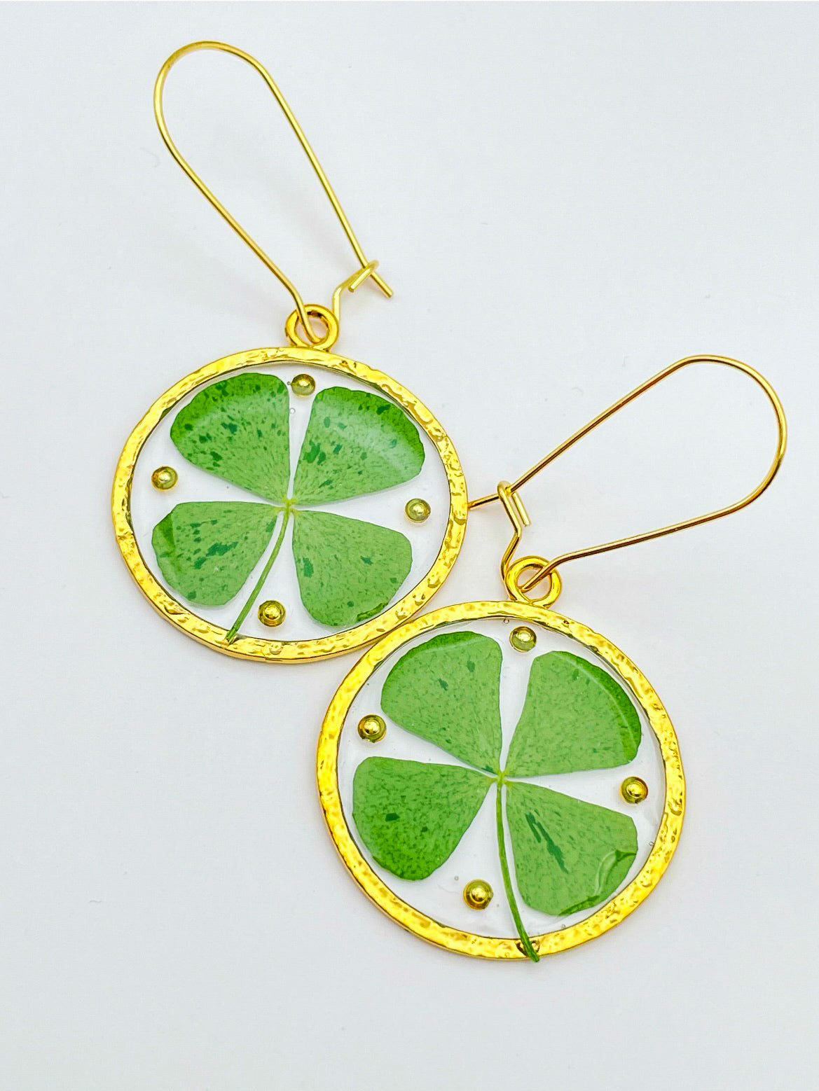 Four-leaf clover good luck earrings