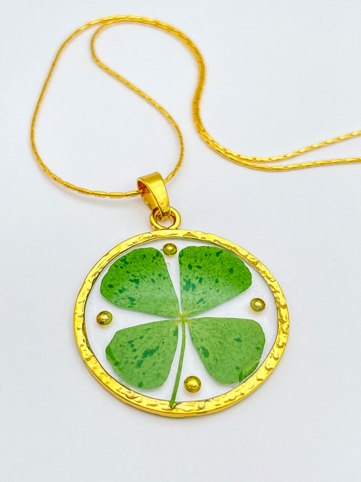 Four-leaf clover good luck necklace