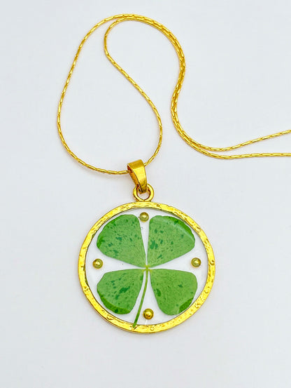 Four-leaf clover good luck necklace