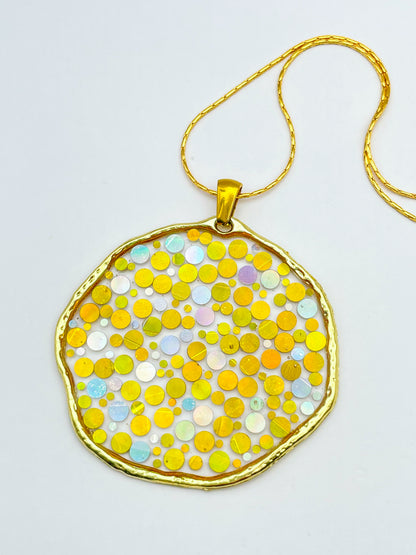 Large statement disco necklace with gold sequins