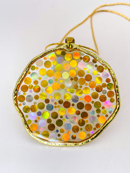 Large statement disco necklace with gold sequins