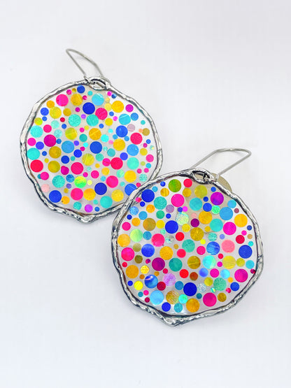 Medium statement disco necklace with colourful sequins