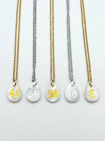 Personalised Necklace Double Sided With Forgetmenot And Letters