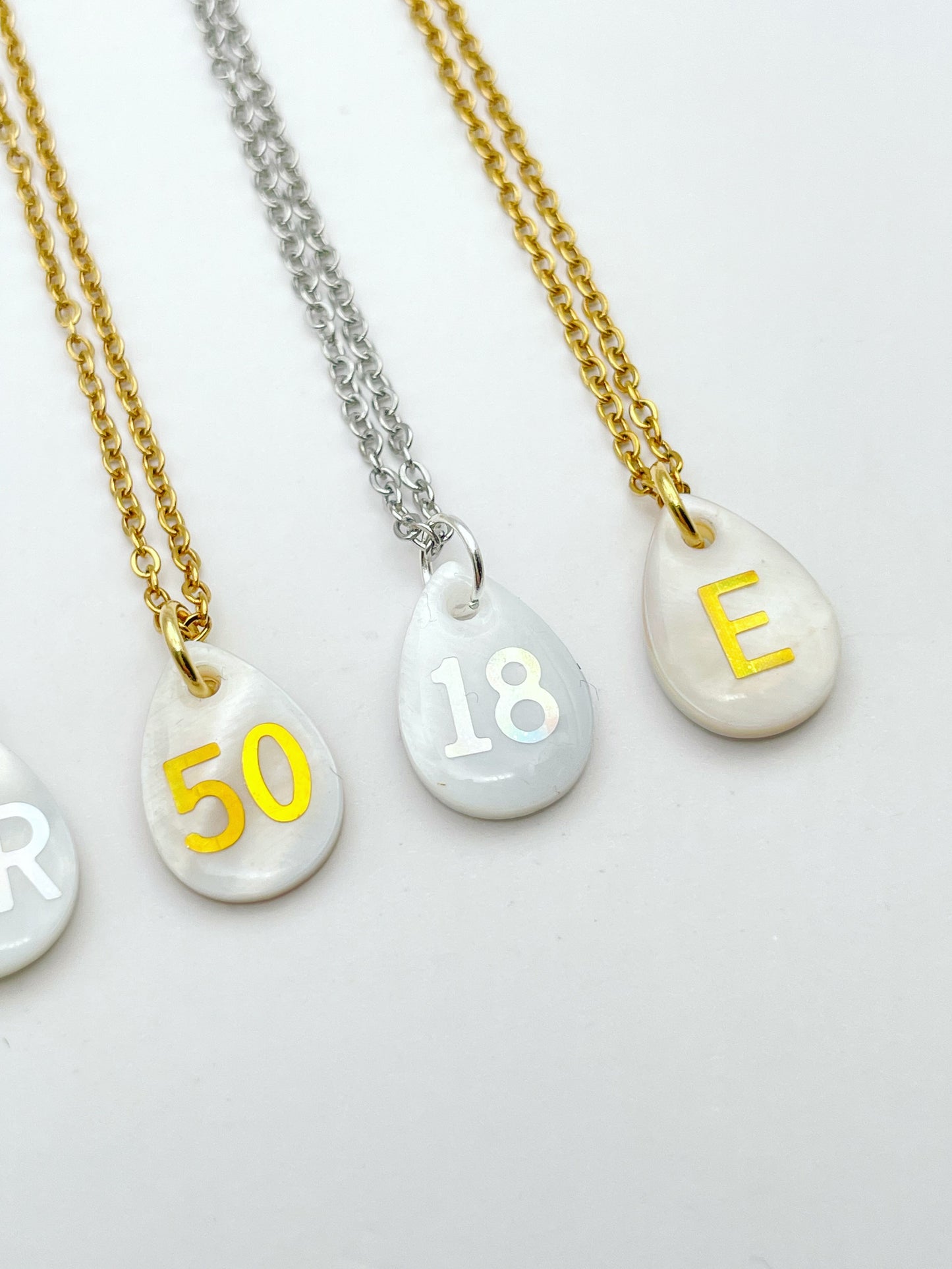 Personalised Necklace Double Sided With Forgetmenot And Letters