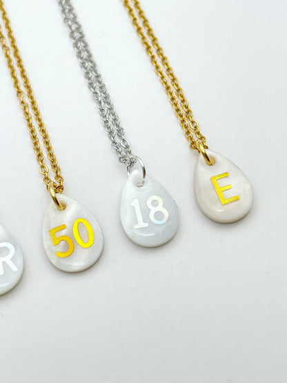 Personalised Necklace Double Sided With Forgetmenot And Letters