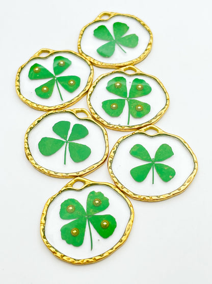 Four-leaf clover good luck earrings in small size