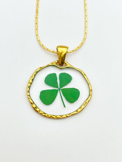 Four-leaf clover good luck necklace in small size