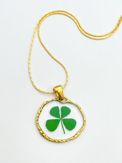 Four-leaf clover good luck necklace in small size