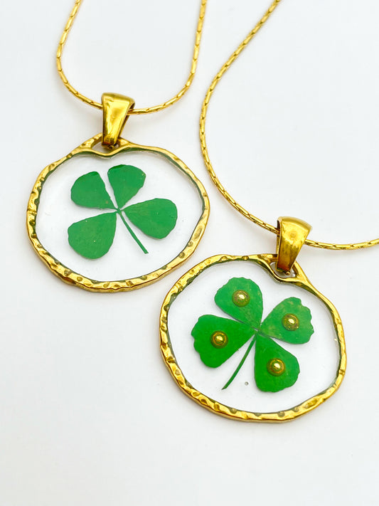 Four-leaf clover good luck necklace in small size