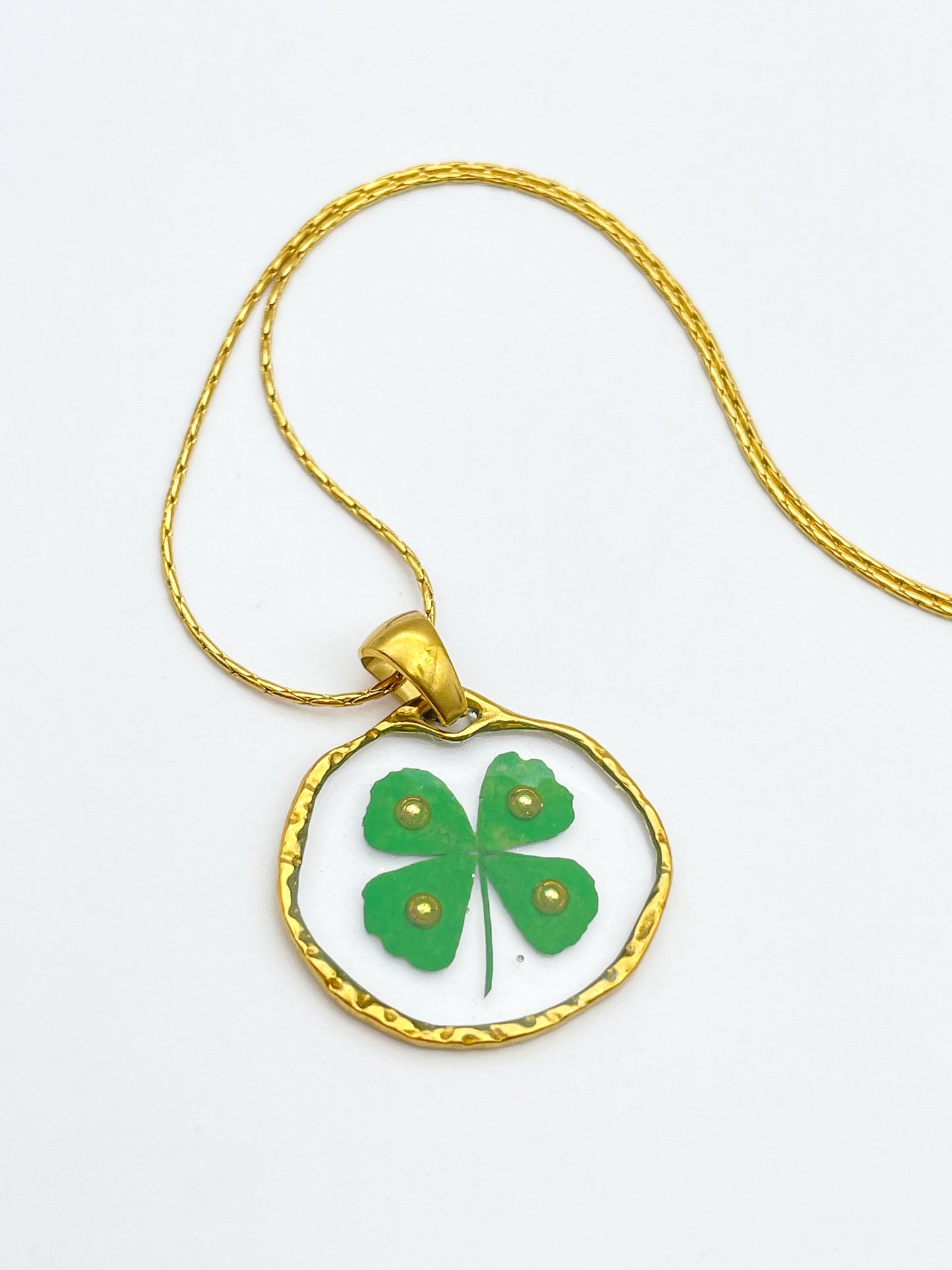 Four-leaf clover good luck necklace in small size